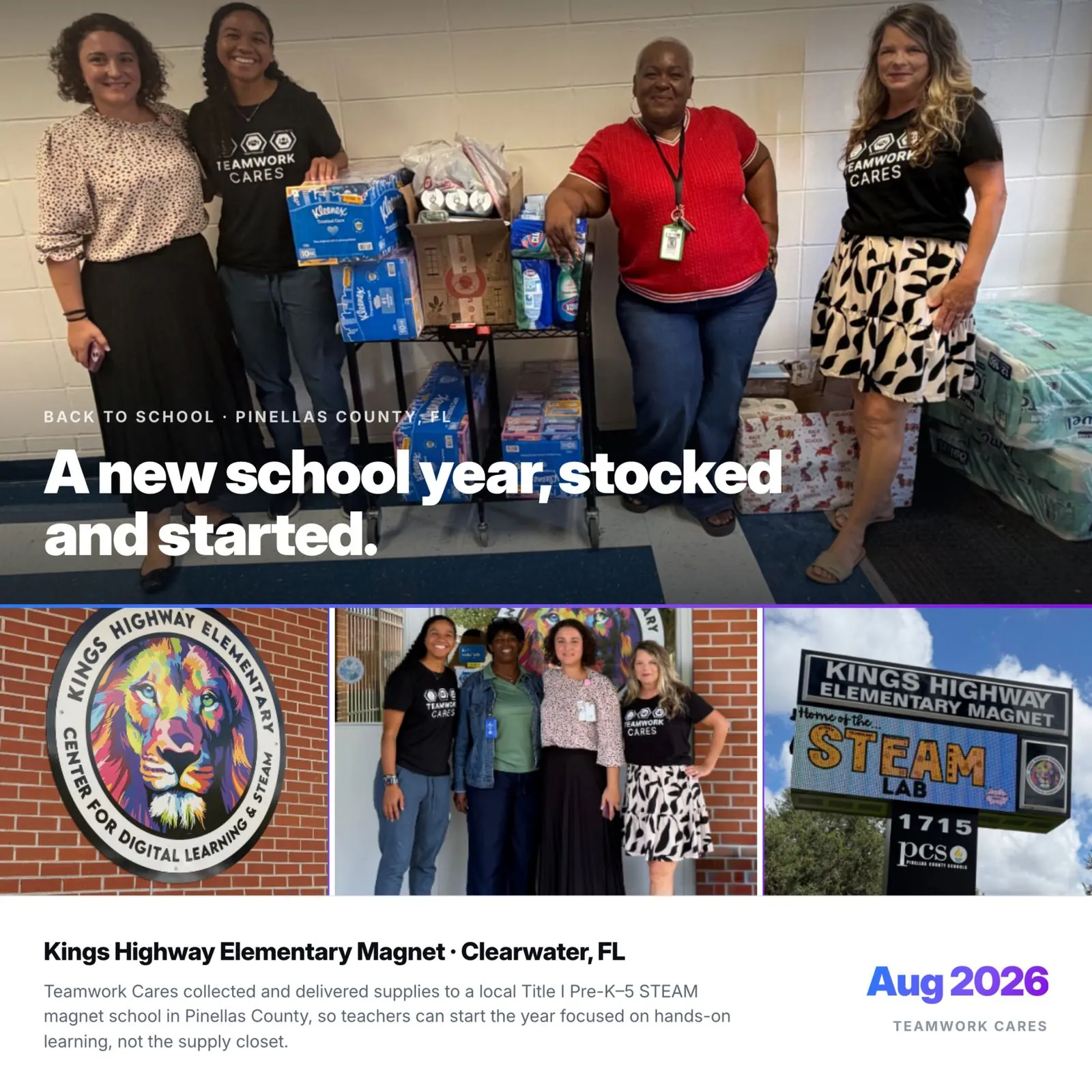 Teamwork Cares Supports Pinellas County through School Supply Drive