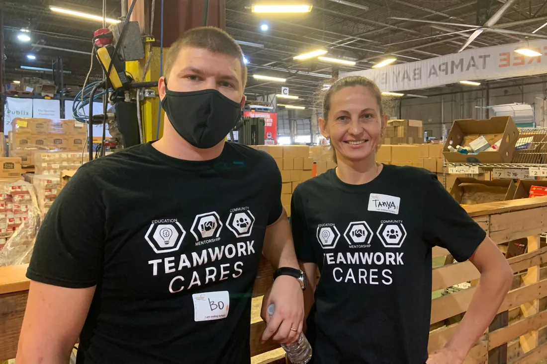 Teamwork Cares team members volunteering