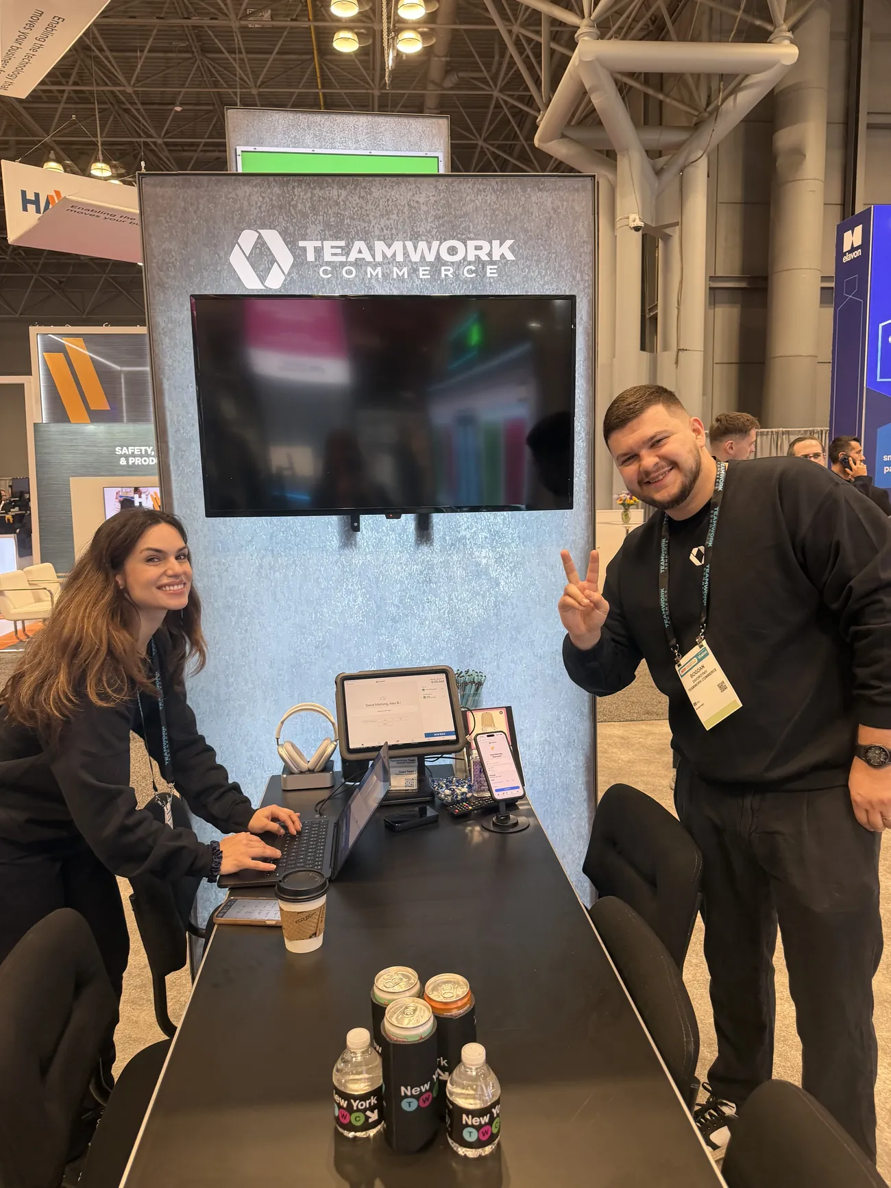 A Teamwork Commerce stand at a retail trade show