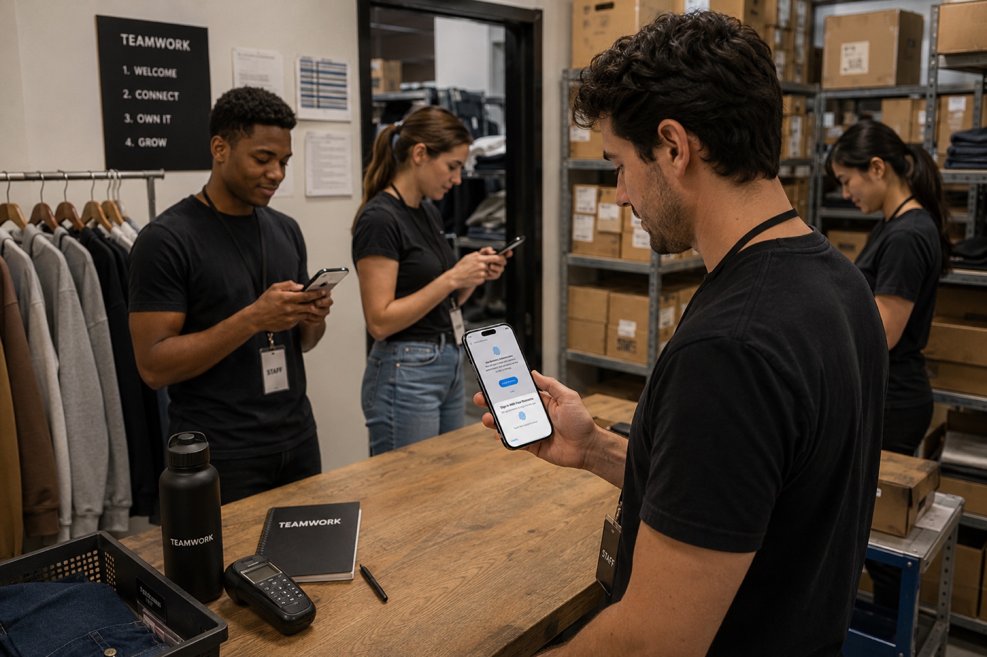 Store associates using the platform on their phones